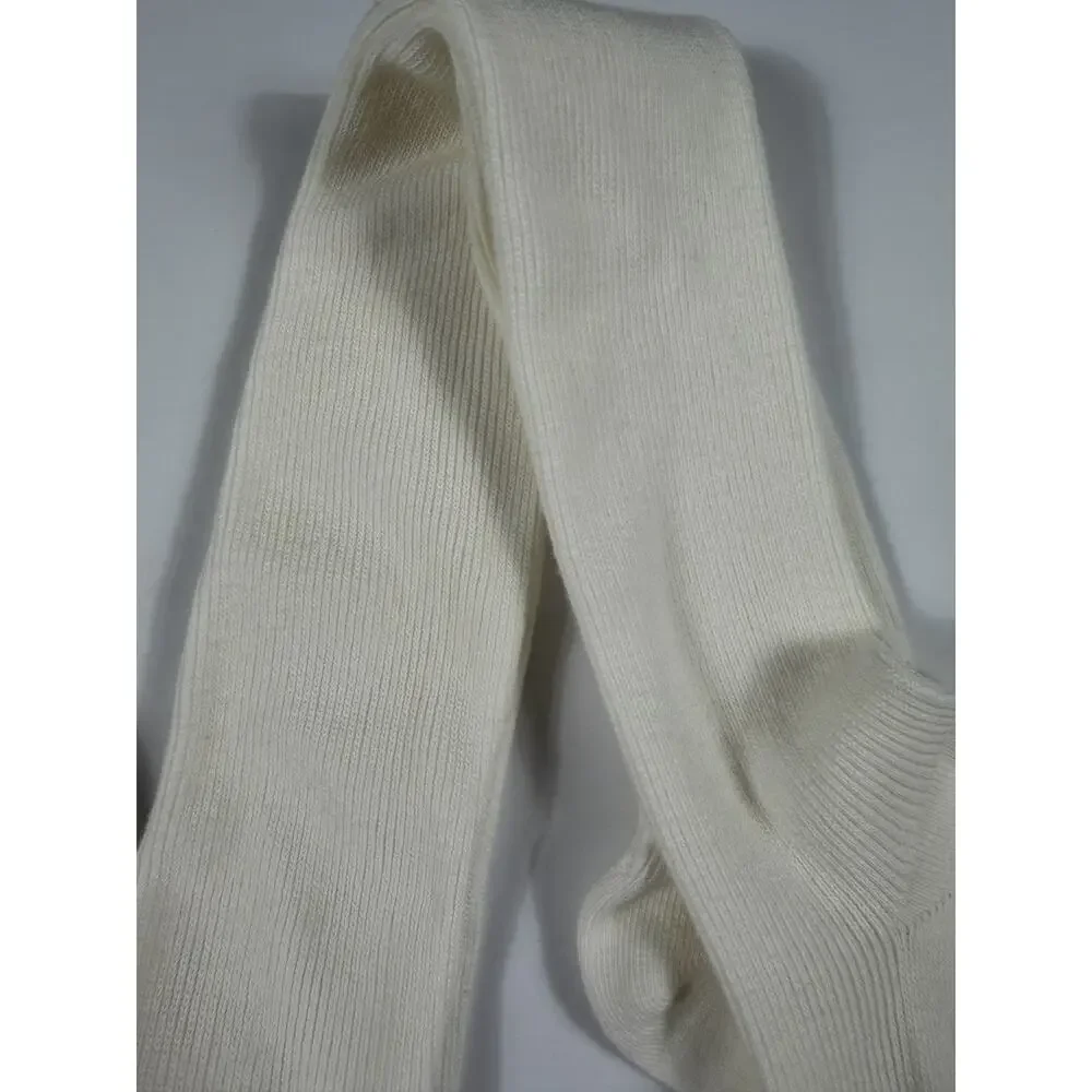 Hanna Andersson Girls Footed Cotton Tights Ivory White Size 8 Fits like size 14